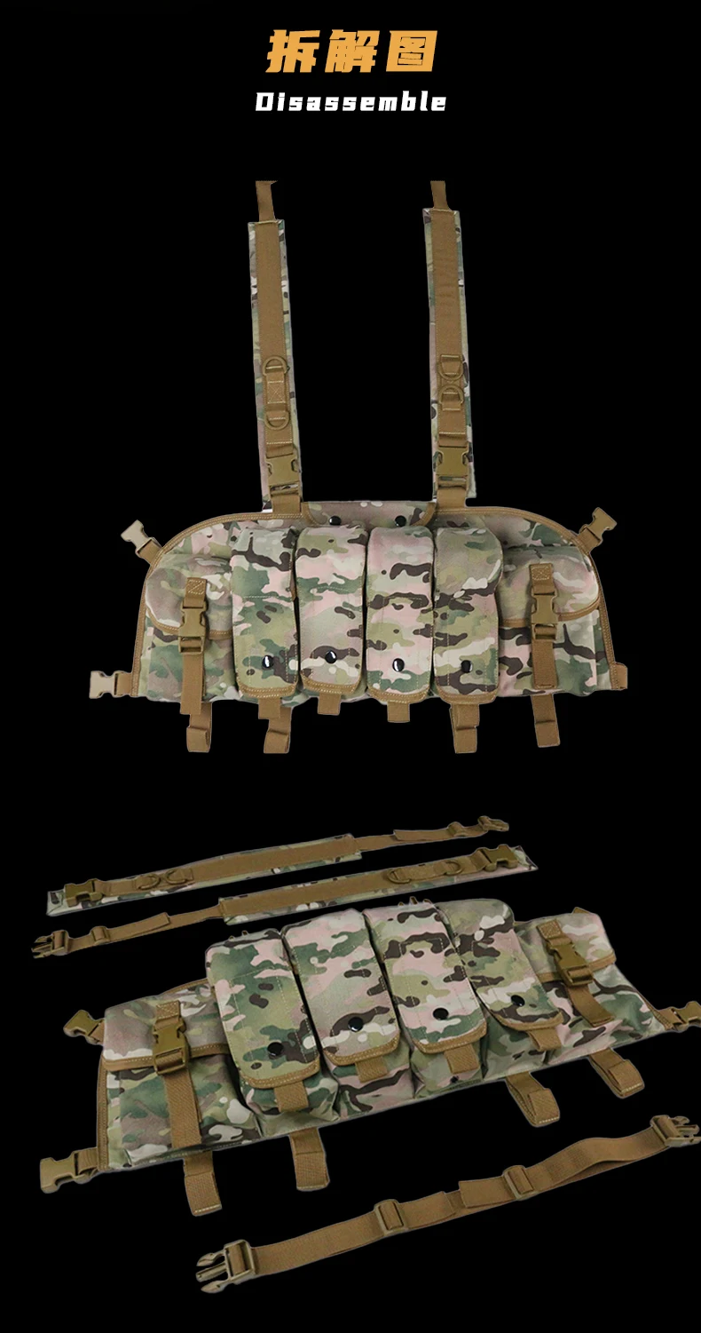 Chaleco táctico multifuncional con pechera para el pecho, equipo CS táctico de fuerzas especiales, camuflaje Durban del terreno mexicano... Personalizado - imagen 3