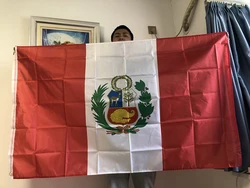 Bandera Perú doble cara de poliéster impresa para colgar