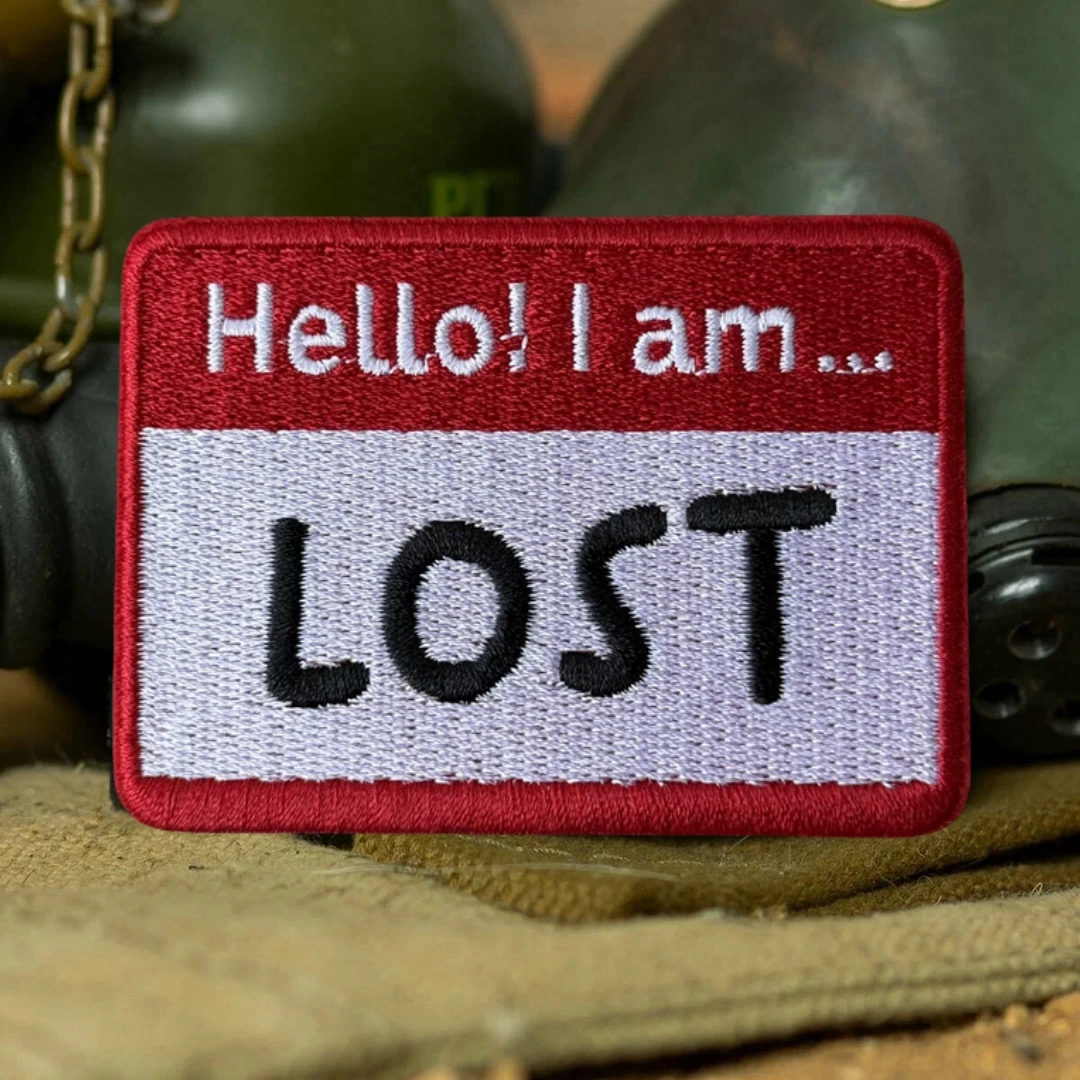 Parche táctico moral "¡Hola! Estoy... Perdido" Parche divertido Insignia de moral táctica Parches impresos con gancho y bucle para ropa - imagen 4