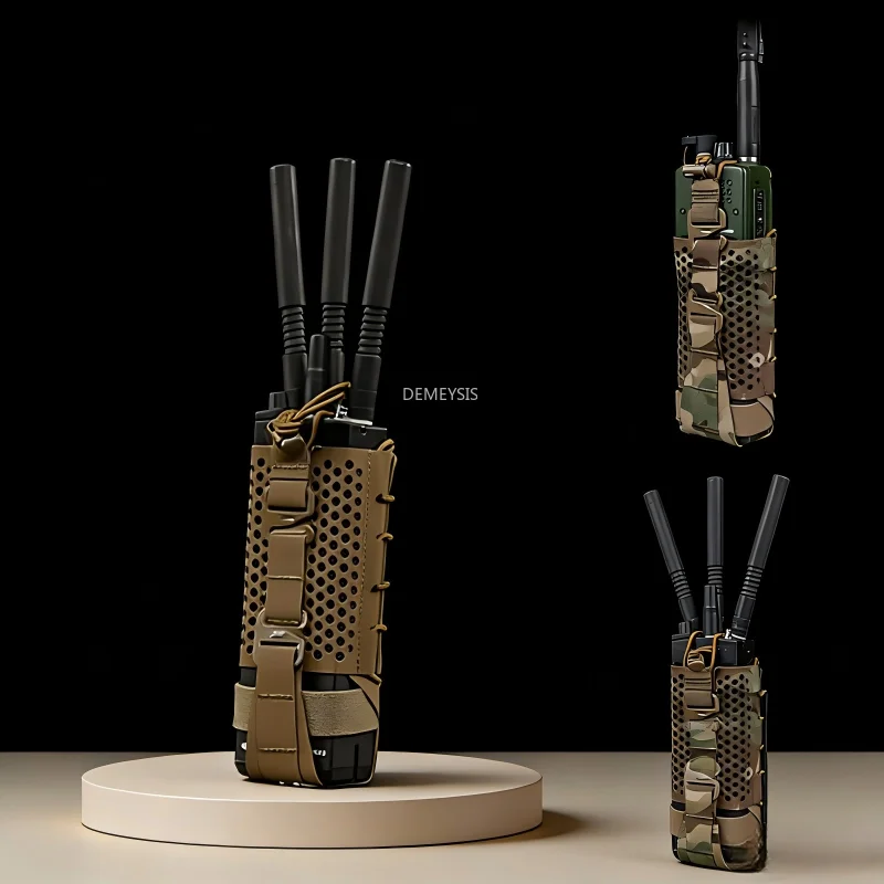 Bolsa táctica Universal para Radio, bolsa para walkie-talkie de caza y tiro de camuflaje, cubierta para intercomunicador, soporte para accesorios de comunicación