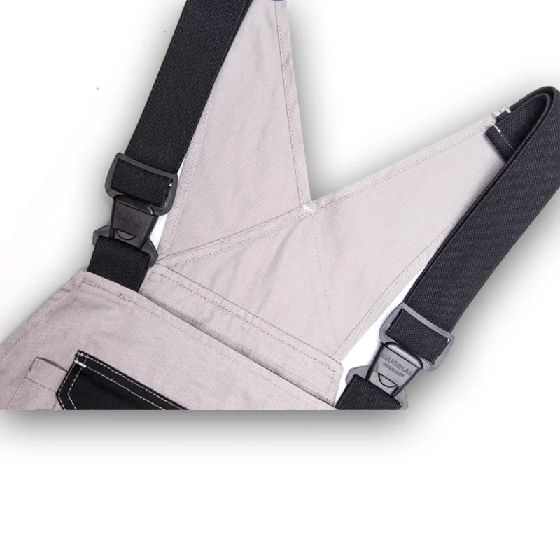 Babero de trabajo rodilleras generales trabajo 100% algodón artesano babero tirantes general mono Multi bolsillos uniformes de trabajo reparador - imagen 4