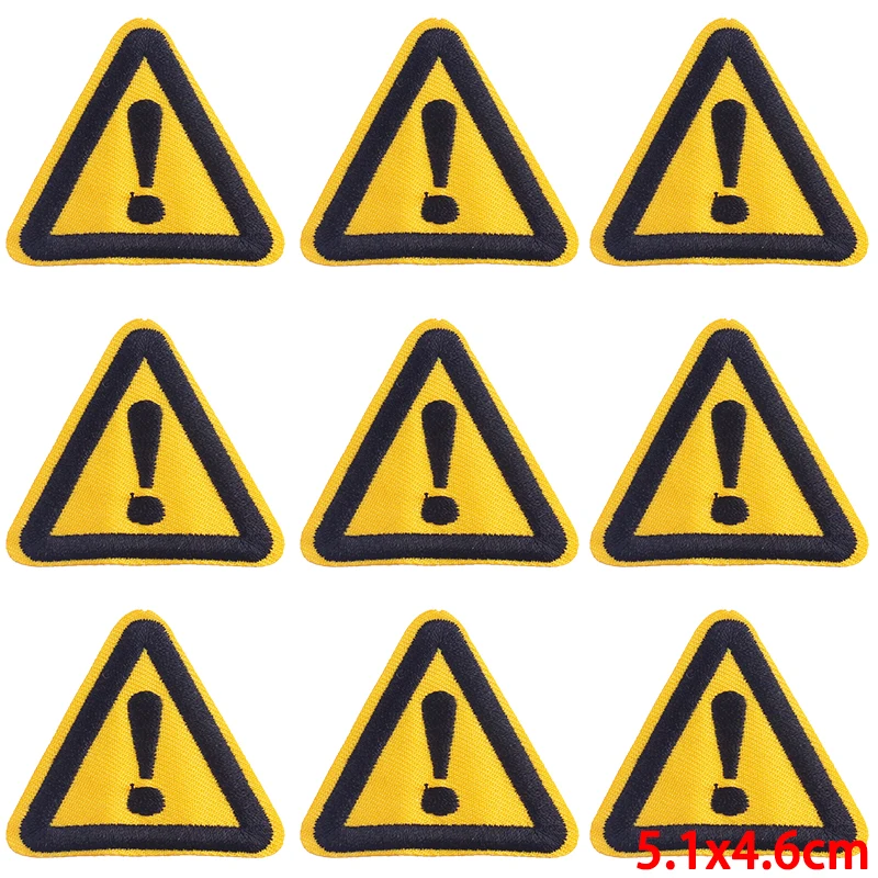 Parche de marca de aviso para planchar, parches bordados para ropa, señales de aviso, parche para coser, 10 Uds./lote - imagen 5