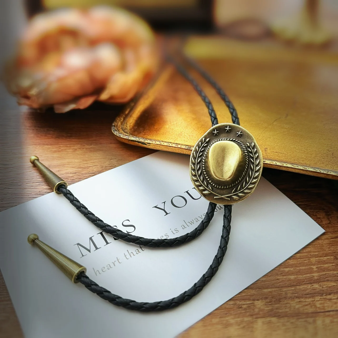 Collar de mezclilla occidental Bolo, corbata de cuello, collar de moda - imagen 5