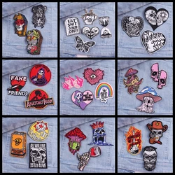 Parche bordado de anutamy Park, 3 piezas, esqueleto de terror, parches termoadhesivos para planchar ropa, pegatinas para planchar