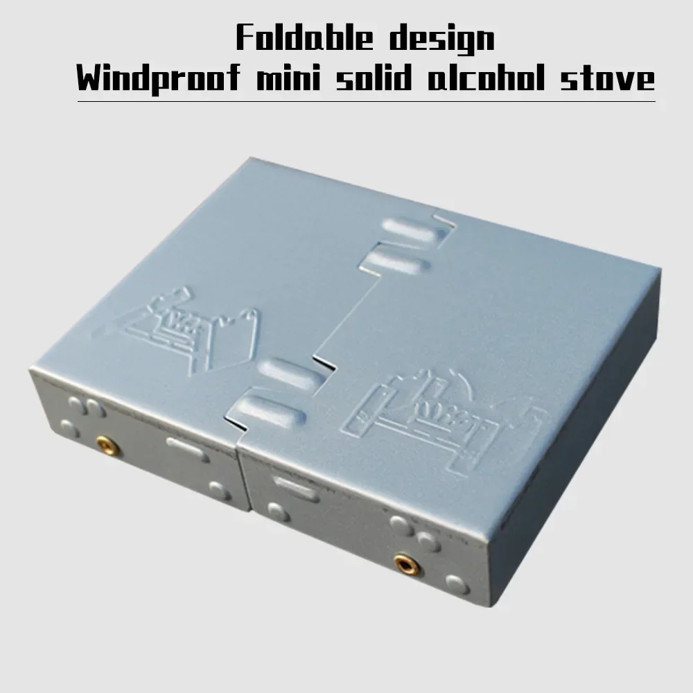 Estufa de Alcohol para exteriores de 10x8cm, Mini estufa de cera de combustible sólida plegable, quemador de Alcohol portátil para acampar, estufa de Alcohol ligera para Picnic - imagen 3