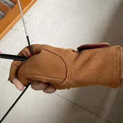Guantes arquero cuero de vaca con almohadilla pulgar