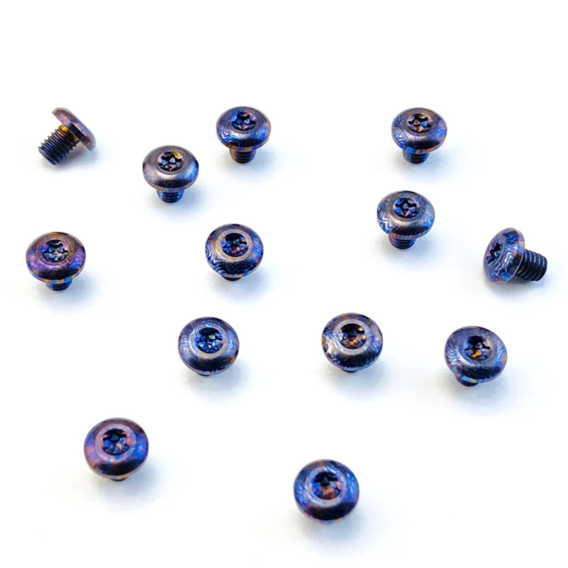 Mango de cuchillo de Material CNC Timascus, accesorios de fabricación DIY, tornillos de rosca M4 de titanio, cabeza de botón Torx T10, remache de husillo, clavo - imagen 4