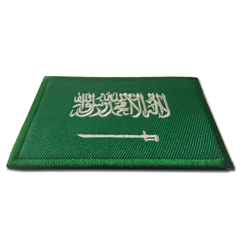 Parches de bandera de Arabia Saudita, insignia de moral bordada con gancho y bucle, parche de accesorios para mochila táctica para ropa - imagen 2