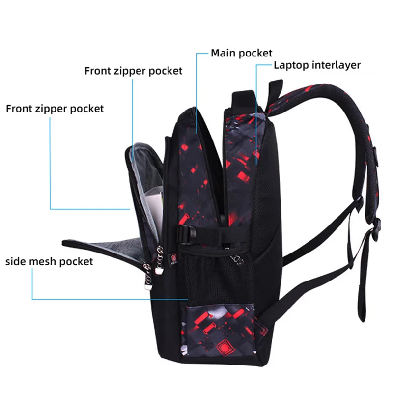 Mochila escolar de fútbol con estampado, bolsa de fútbol de viaje para niño adolescente, malla transpirable de gran capacidad, ligera, a la moda - imagen 3