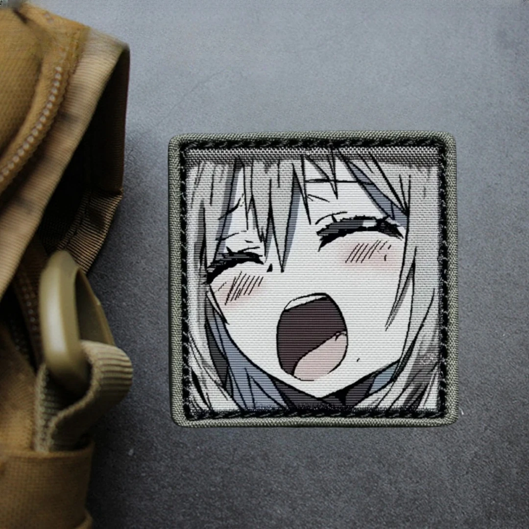 Parche táctico bidimensional, insignia de moral de chica de dibujos animados de Anime, pegatina de mochila, Impresión de gancho, parches de bucle, ropa - imagen 5