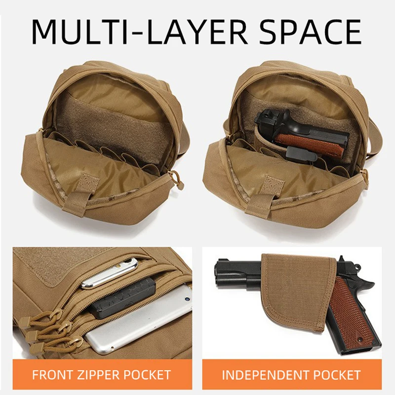 Bolsa de pecho de escalada táctica para hombre, paquete de pistola para deportes al aire libre, funda para pistola, bolsos cruzados, riñonera para ciclismo y caza - imagen 3