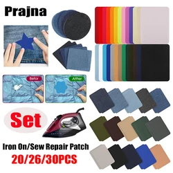 Prajna-Juego de parches para planchar para ropa, parche de reparación de pantalones vaqueros, se puede recortar, parche de reparación de ropa para el hogar, tela para coser, 20/26/30 Uds.