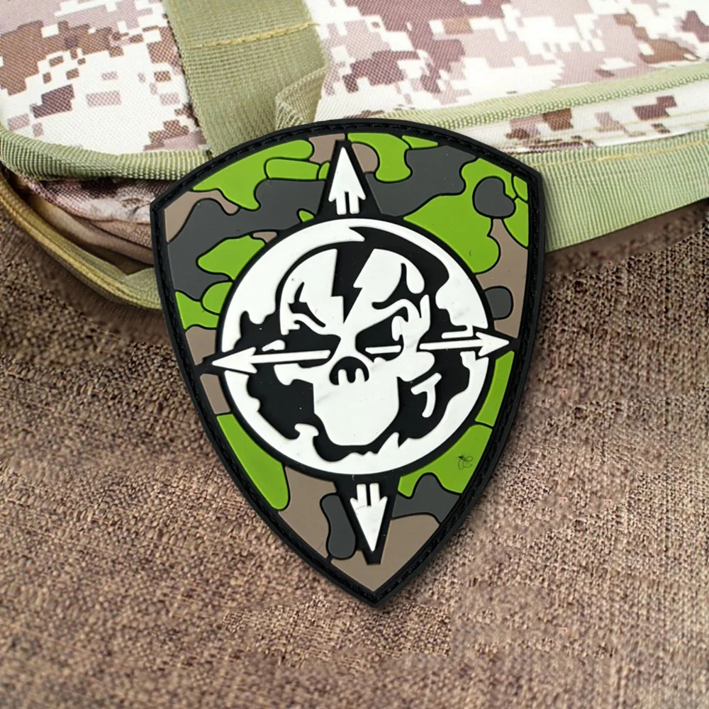 Parche táctico PVC Skull Warriors con gancho y bucle - imagen 4