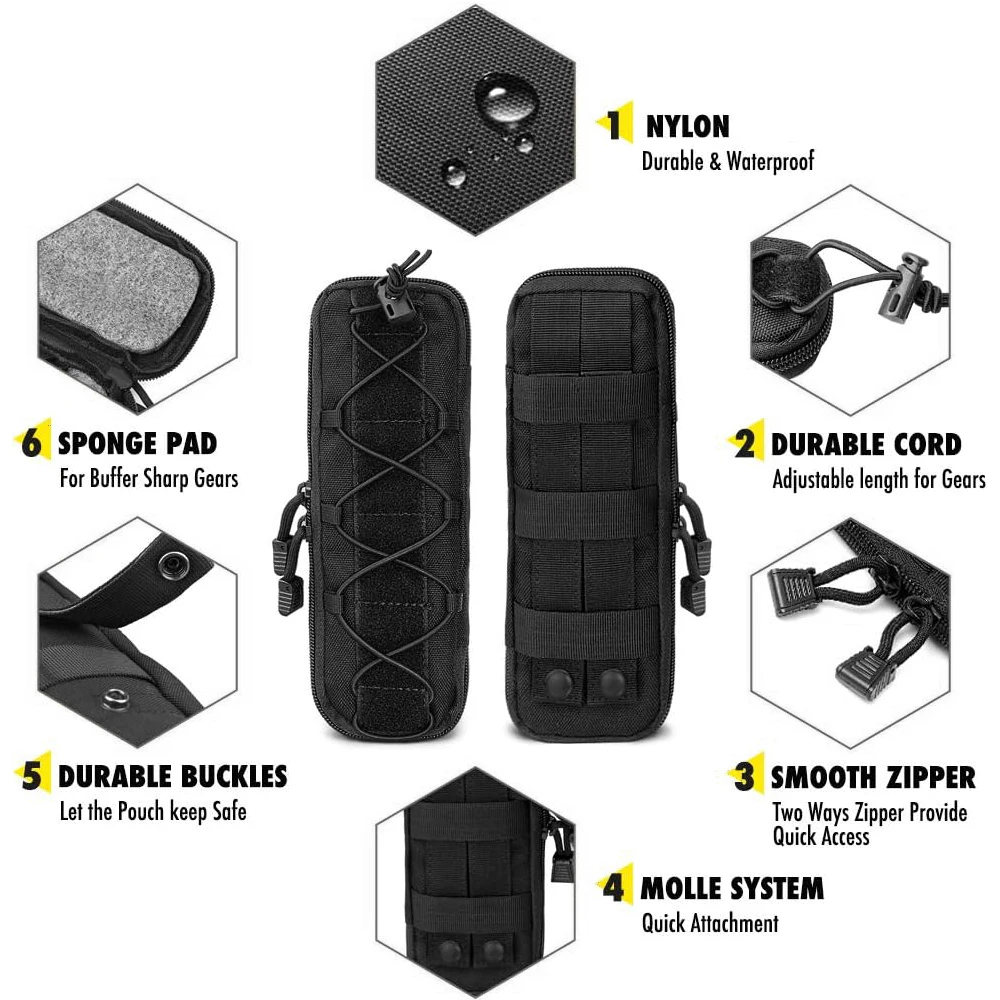 Bolsa táctica para cuchillos, bolsa de almacenamiento de cuchillos Molle, funda para cuchillo de nailon 1000D, bolsa para linterna, estuche portaherramientas, bolsa de caza al aire libre - imagen 3