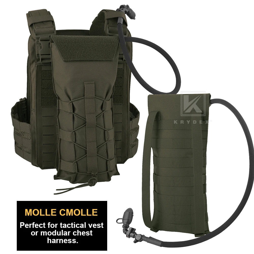 KRYDEX 500D bolsa táctica de hidratación de 100 oz bolsa portadora MOLLE bolsa Modular 3L bolsa para vejiga de agua accesorios de caza al aire libre - imagen 4