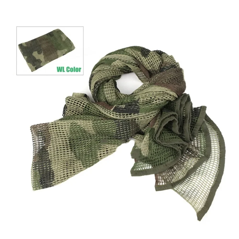 Bufanda táctica de malla de camuflaje para el cuello, pañuelo de red Keffiyeh para la cara de francotirador, velo Shemagh, envoltura para la cabeza para caza y Camping - imagen 5