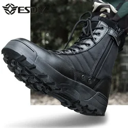 Botas de combate para hombre, botines tácticos de talla grande 36-46, zapatos masculinos, zapatos de seguridad para el trabajo, botas de moto para hombre