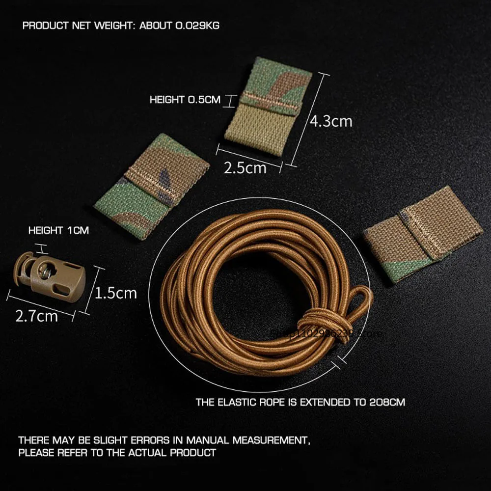 Bandera nacional táctica, correa elástica elástica de sujeción, banda de goma ajustable, cuerda, costura, artesanía de ropa para accesorios de mochila DIY - imagen 2