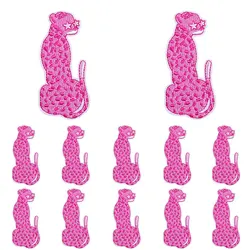 Parche bordado leopardo rosa y mariposa – Corazón arcoíris para ropa