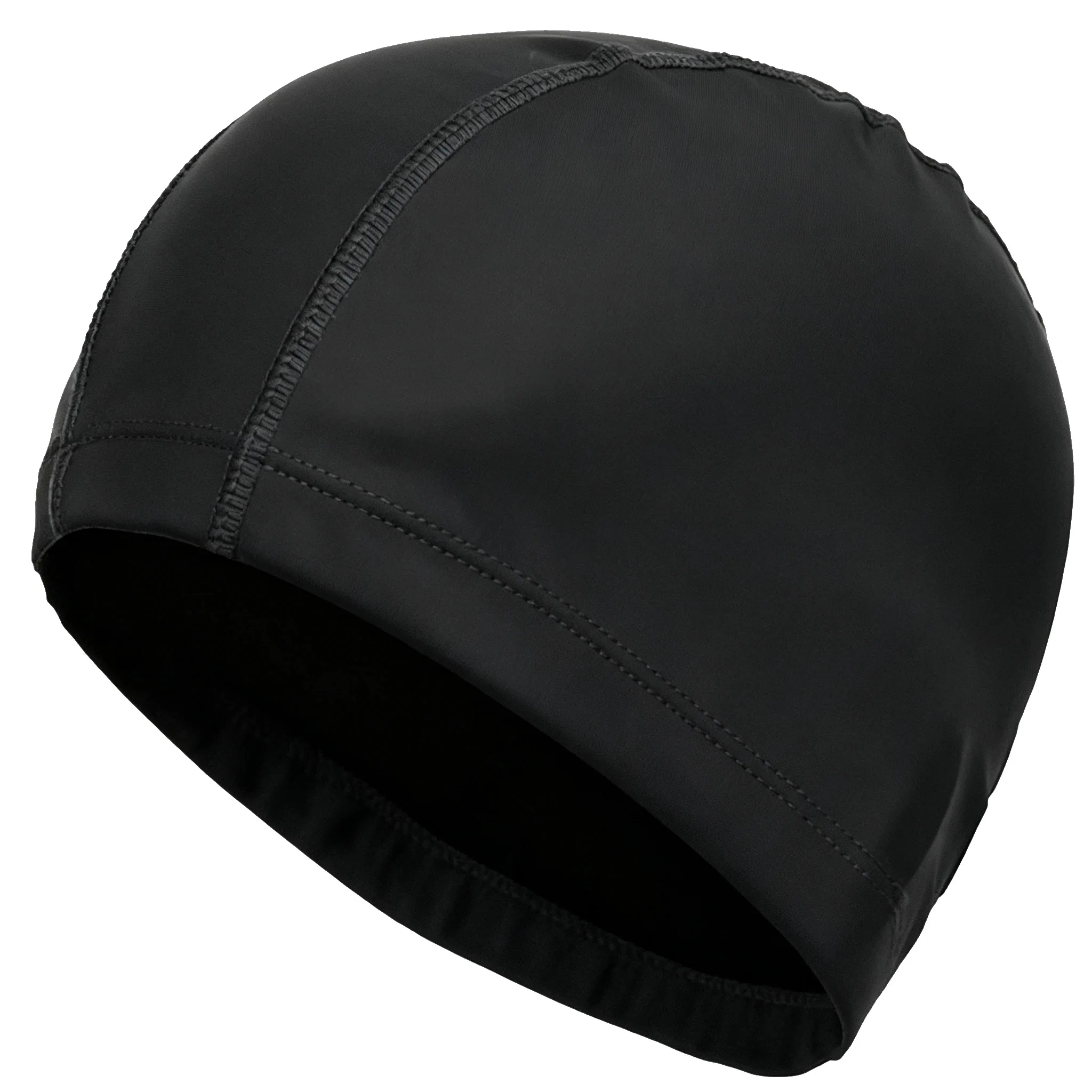 Gorro de natación de tela PU para hombre y mujer, gorro impermeable para piscina, deportes acuáticos, protege las orejas, gorros de baño de pelo largo de talla grande para adultos - imagen 2