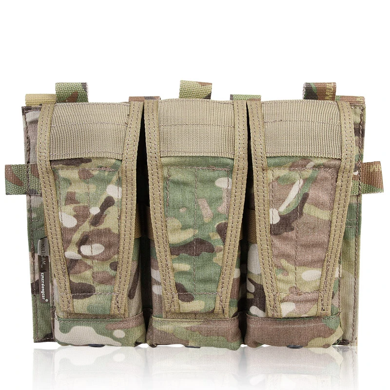 Emersongear-bolsa Triple para revistas para chaleco táctico AVS, bolsa de almacenamiento con tapa abierta, Airsoft, caza, senderismo al aire libre, nailon - imagen 2