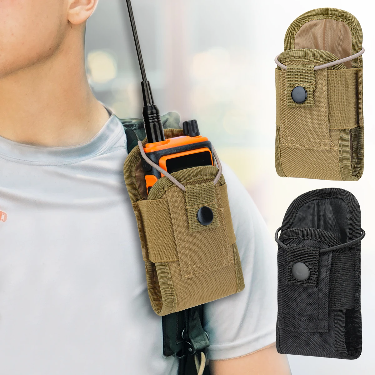 Bolsa táctica para Walkie Talkie Oxford Molle, bolsa con soporte para Radio, bolsillo portátil para deportes de caza al aire libre, riñonera para interfono - imagen 2