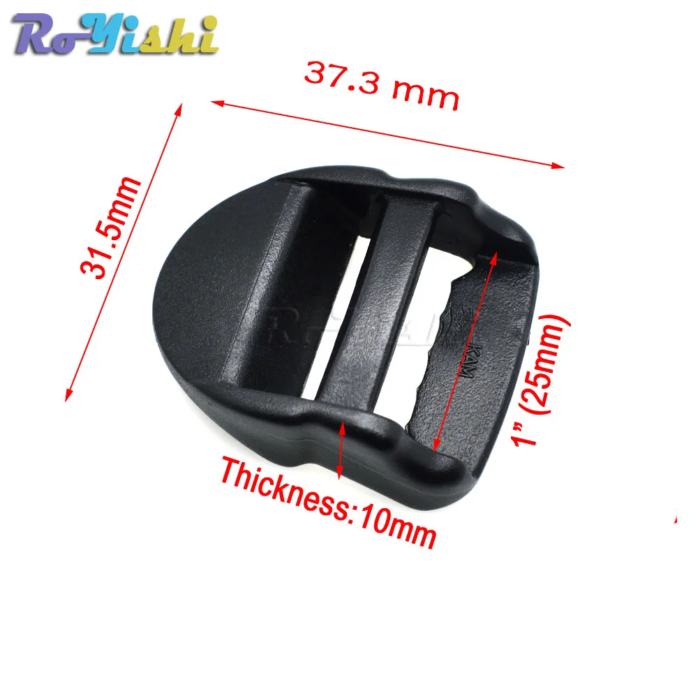 Hebilla deslizante de bloqueo de escalera de plástico, correas de mochila, color negro - imagen 4