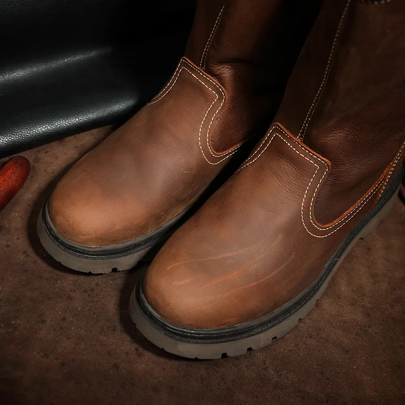 Zapatos de senderismo de cuero de vaca para hombre, botas de caza para nieve, trekking, zapatos tácticos, zapatillas impermeables para combate en el desierto - imagen 4