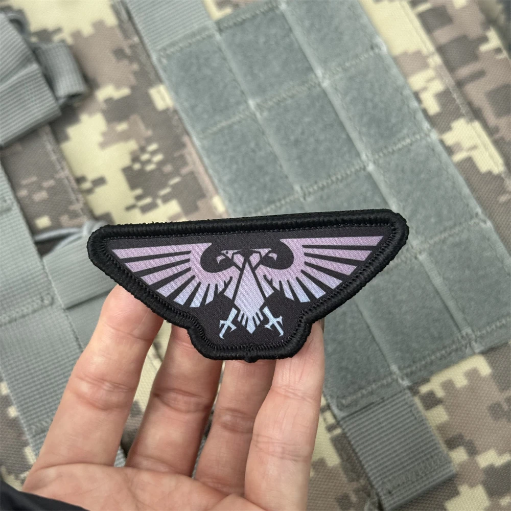 Parche de insignia de moral divertida "Aquila voladora", emblema militar, brazalete táctico, gancho impreso y bucle, pegatinas para mochila de ropa - imagen 4
