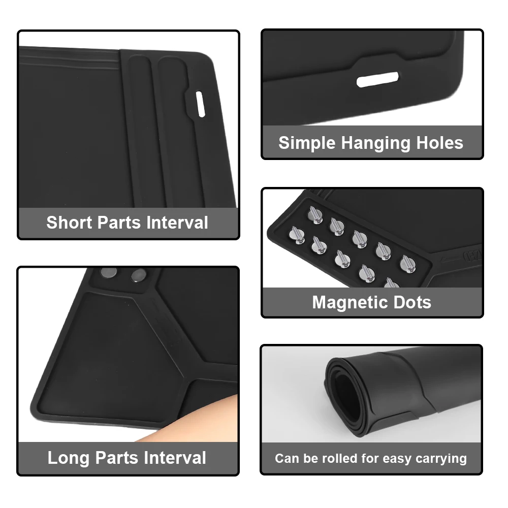 Estera de limpieza de pistola, Rifle, estera magnética táctica de goma antideslizante, estera de mantenimiento de pistola para banco de trabajo de reparación de limpieza de pistola - imagen 2