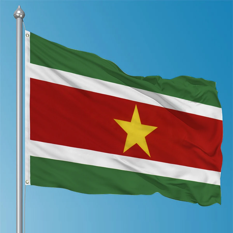 Bandera de Surinam, 90x150cm, SUR SR Republiek, banderas de Surinam, decoración impresa de poliéster, tapiz de pancarta - imagen 2