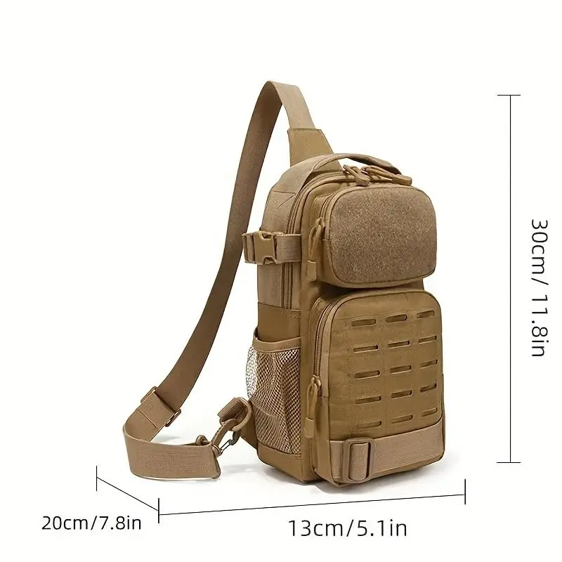 Bolso de hombro para deportes al aire libre para hombres, mochila Molle Assault Range, bolsa de pecho sólida impermeable para viajes, senderismo - imagen 4