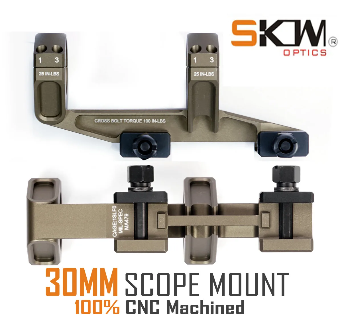 SKWoptics-Scope Rings Bajo AR15 M4 Montaje CNC, rieles Picatinny 1913, 30 mm,
