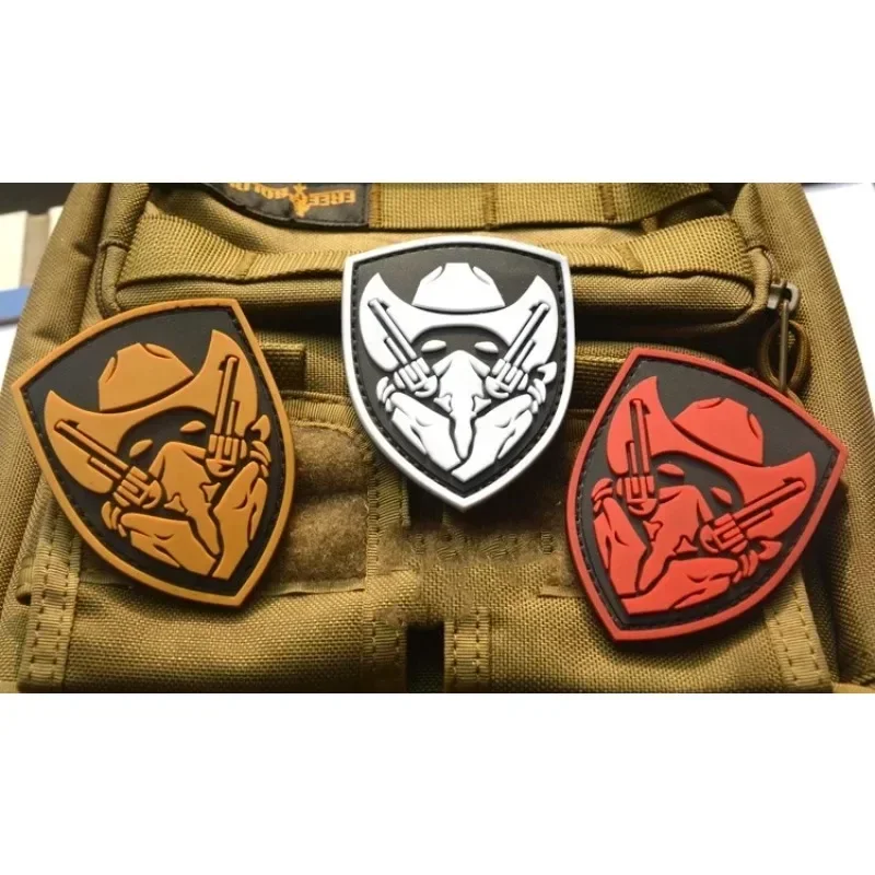 Insignia de Medalla de Honor moral de doble pistola, parches de gancho y bucle de vaquero de PVC, pegatina de decoración de mochila táctica - imagen 5