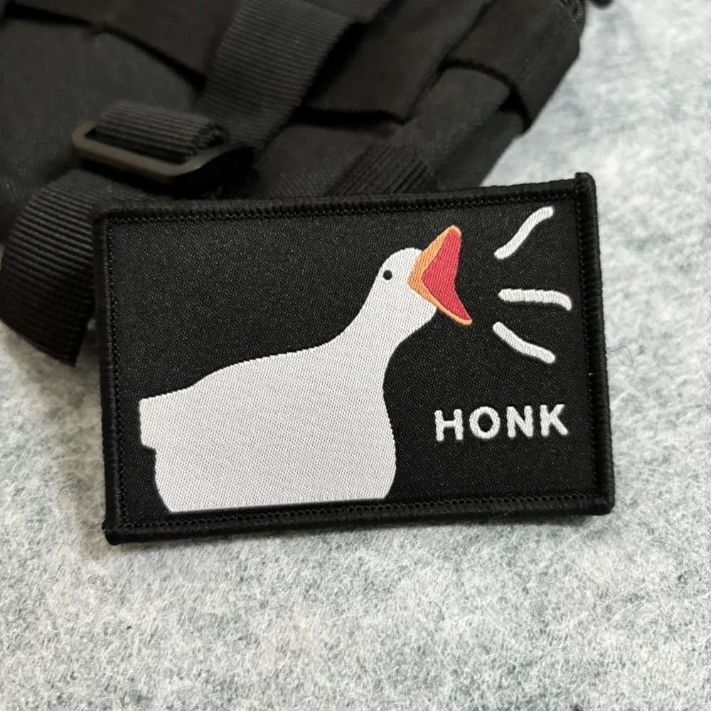 Kilroy era aquí parche táctico Goose Honk impreso parches de gancho y bucle insignia de moral militar brazalete del ejército apliques sombrero pegatinas - imagen 3