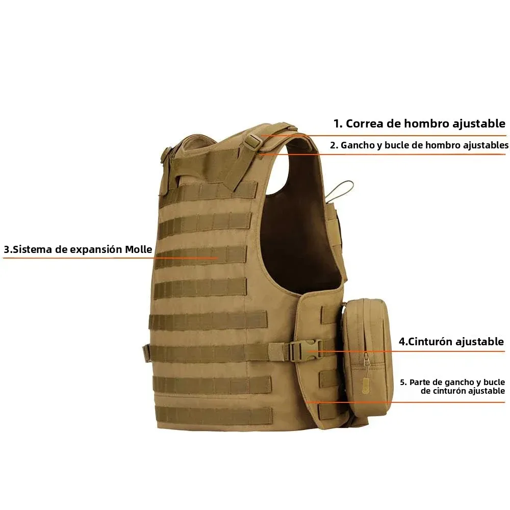SINAIRSOFT-Chaleco táctico Airsoft, bolsas militares, protección Molle ajustable, pesca al aire libre, caza, Paintball, chaleco anfibio - imagen 4