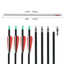 Flecha carbono recurvo 31,5" Spine 500-550 caza outdoor