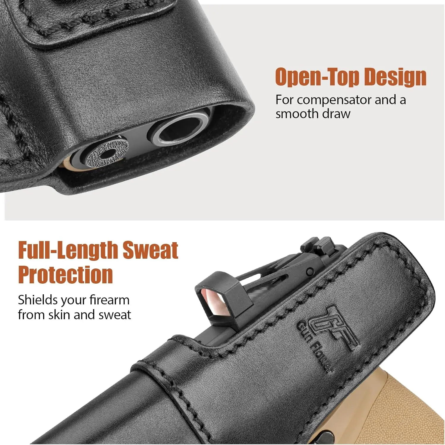 Funda cuero IWB Springfield Hellcat OSP, mano derecha portación oculta - imagen 5