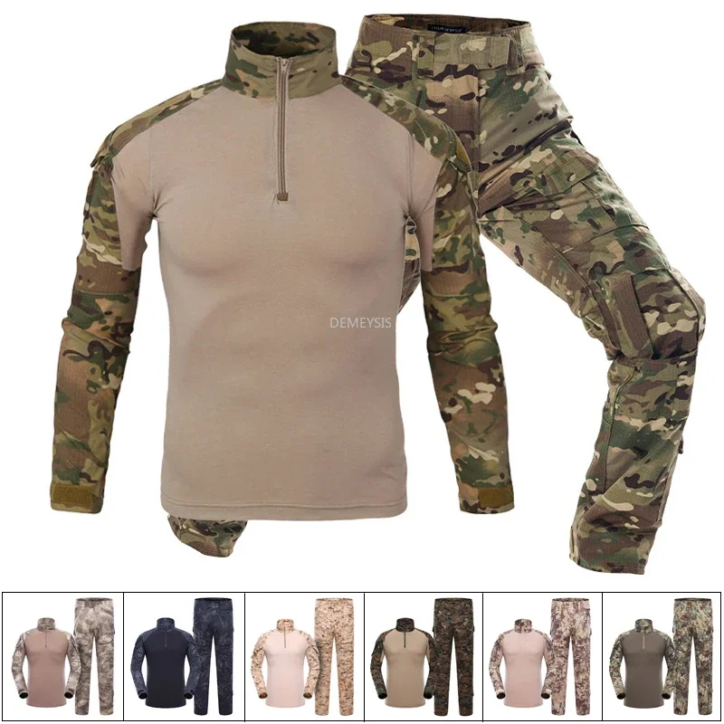 Trajes de camuflaje táctico, camisas cómodas de manga larga, conjuntos de pantalones Cargo, entrenamiento de combate, uniforme deportivo de Paintball, trajes Ghillie - imagen 2