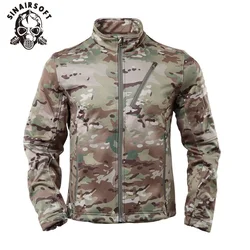 Chaqueta polar táctica para hombre, abrigo de camuflaje de invierno resistente al desgaste de concha suave, cortavientos para ciclismo de montaña Airsoft