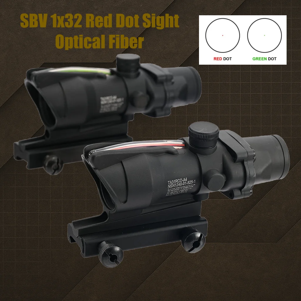 Shooin Optics 1x32 combate táctico Prisma alcance duradero a prueba de golpes Gunsight para aventuras de caza al aire libre