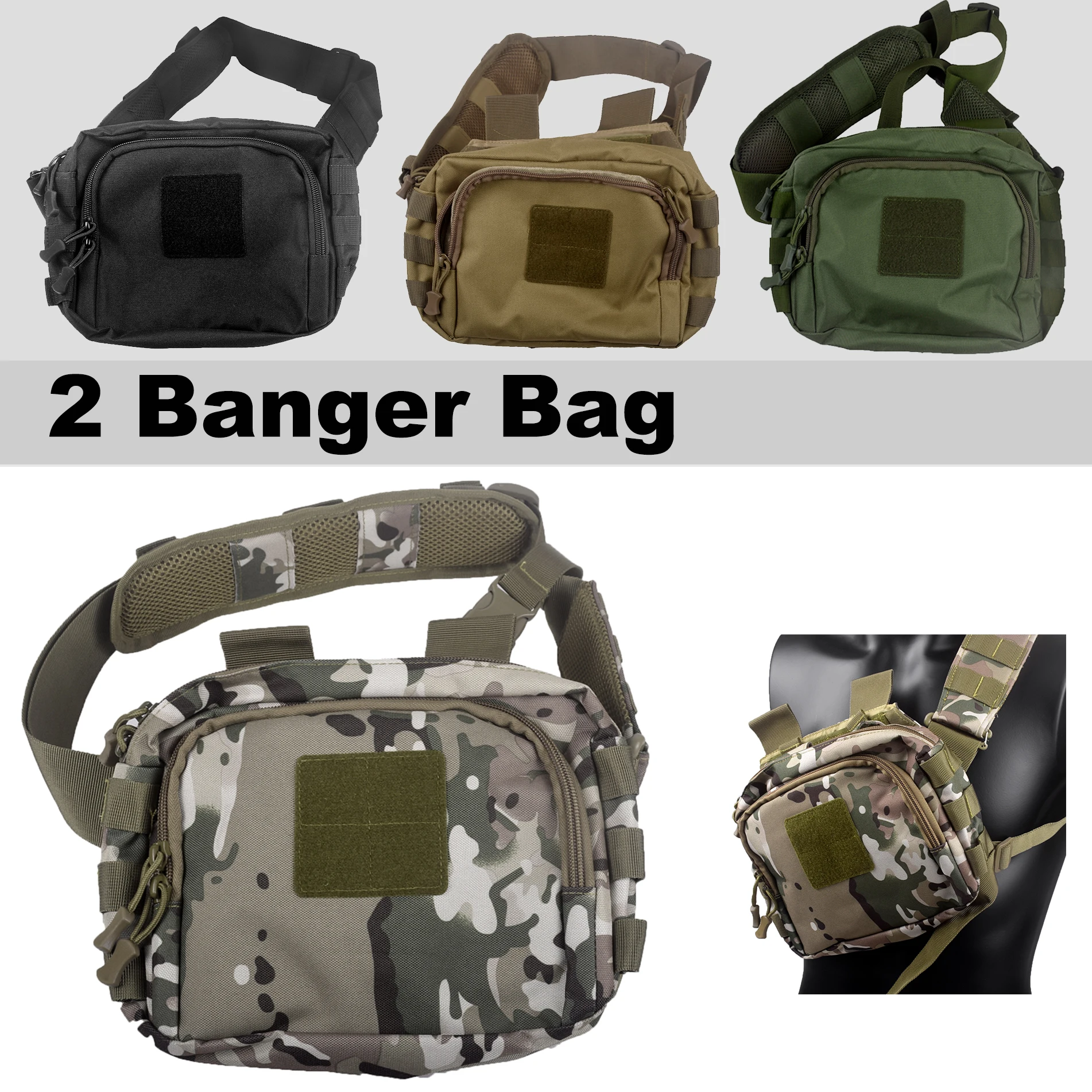 Bolsa táctica de 2 Banger, bolsas de mensajero de liberación rápida, Carryall AR M4, bolsa para revistas, bandolera, equipo de caza y tiro, nailon - imagen 3