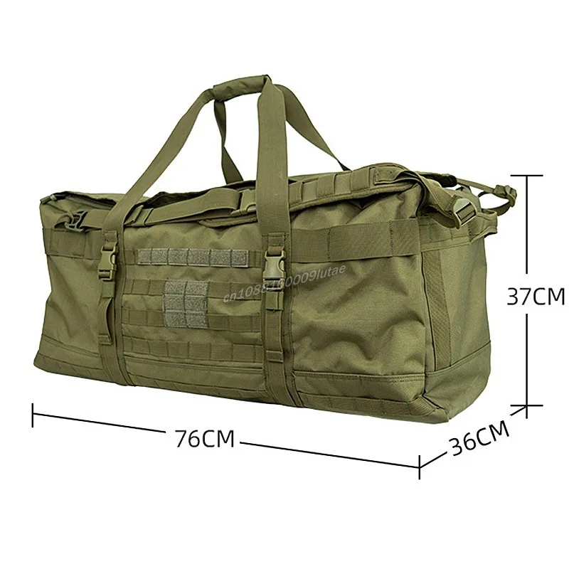 Bolsa de lona de equipaje de 106L, bolso grande para acampar, mochila táctica para senderismo, montañismo, viajes, bolsas impermeables multifuncionales - imagen 4