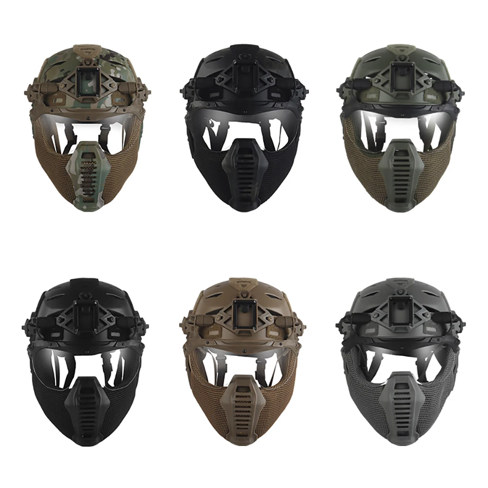 Casco táctico Wendy Ex 3,0 con modularización, máscara de protección para los oídos extraíble, protector bucal, casco de protección total