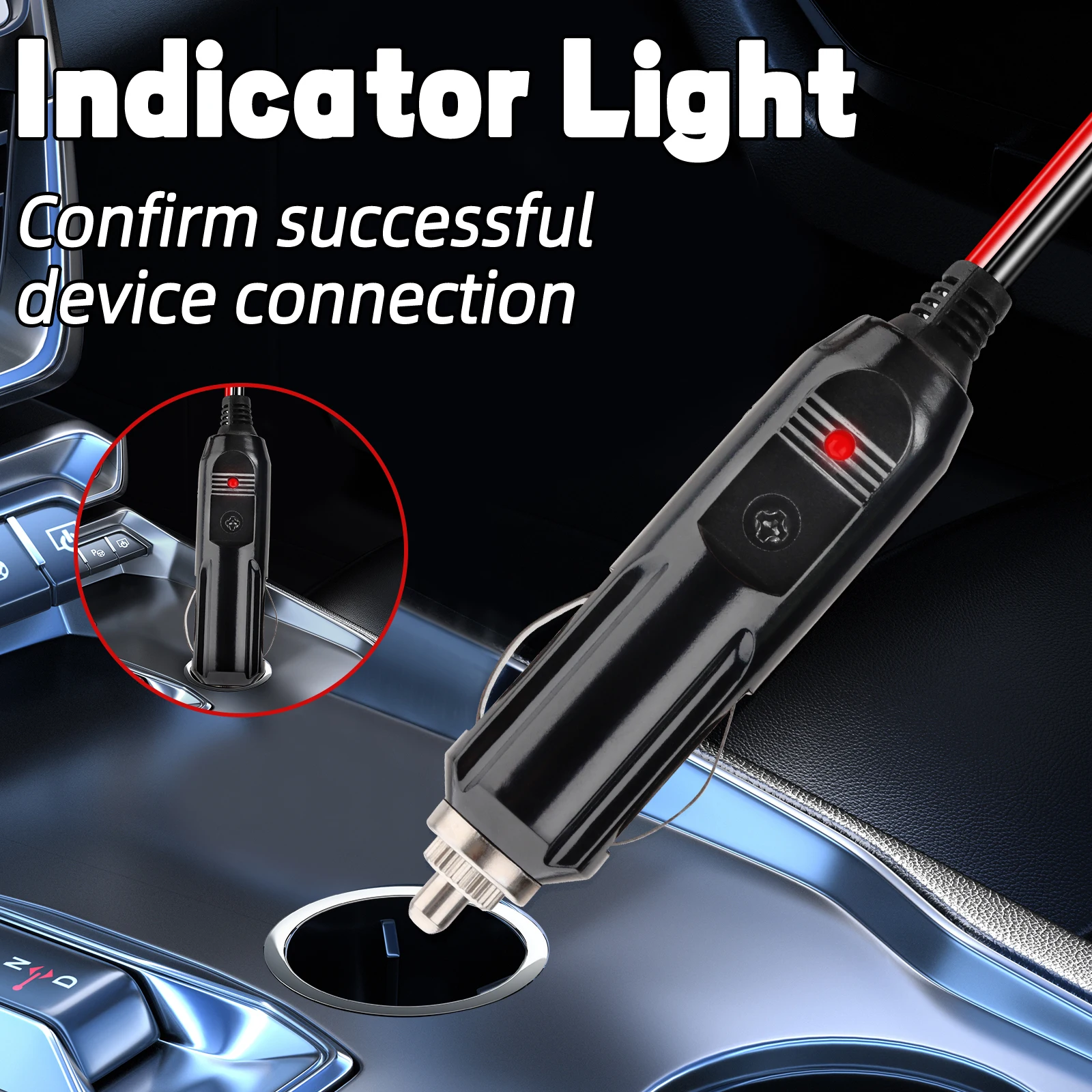 Cable de alimentación de Radio CB, Cable de enchufe de 3 pines, accesorios de Radio de 2 cables 15A con encendedor de cigarrillos de 12V para Radio móvil GMRS de 880FM/PC78LTX - imagen 3