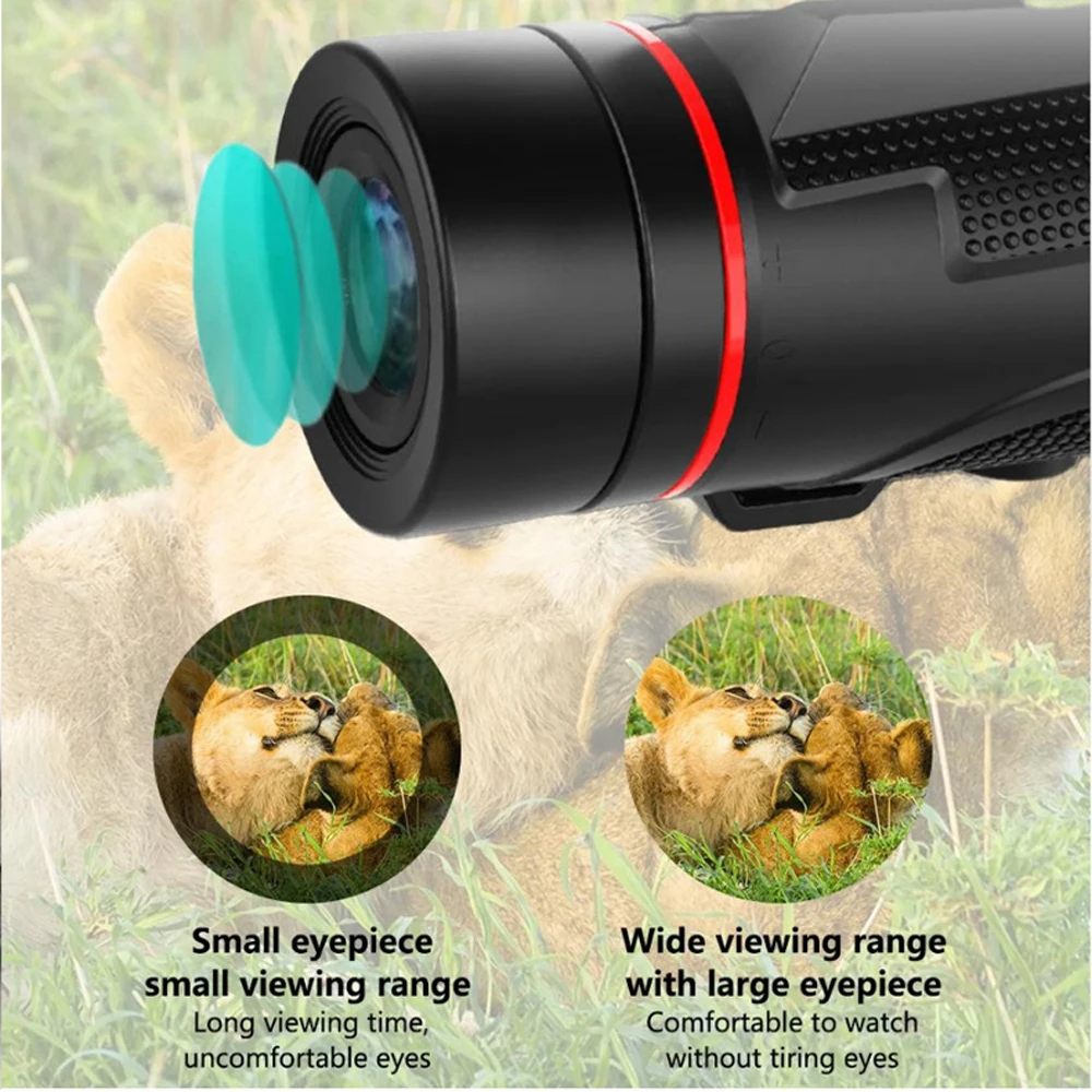 Borwolf-telescopio Monocular HD Bak4, 16x50, Prisma con Clip para teléfono, trípode para caza, avistamiento de aves - imagen 5