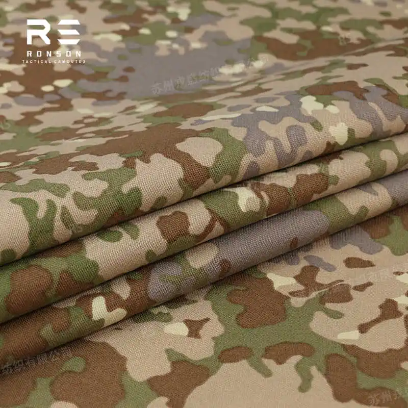 Multitarn alemán/Flecktarn, tela de 1,5 M de ancho, revestimiento de PU impermeable de nailon 500D para sistema de transporte de chaleco táctico y bolsas