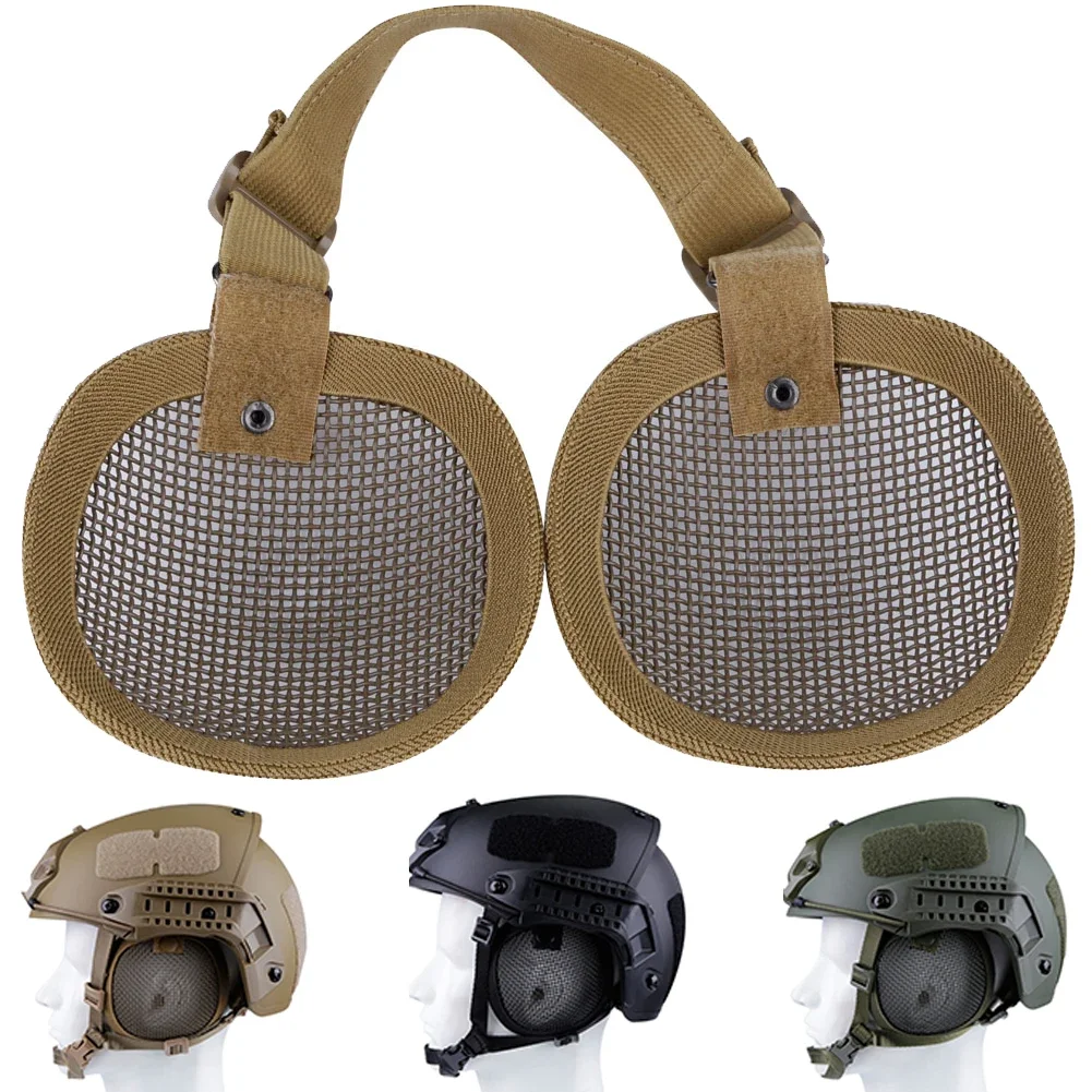 Protector auditivo táctico malla de acero para casco rápido - imagen 2