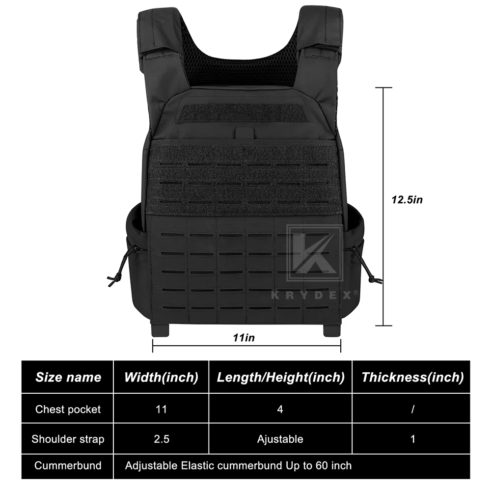 Krydex Chaleco Táctico MOLLE Portaplacas con Correas Ajustables - imagen 4