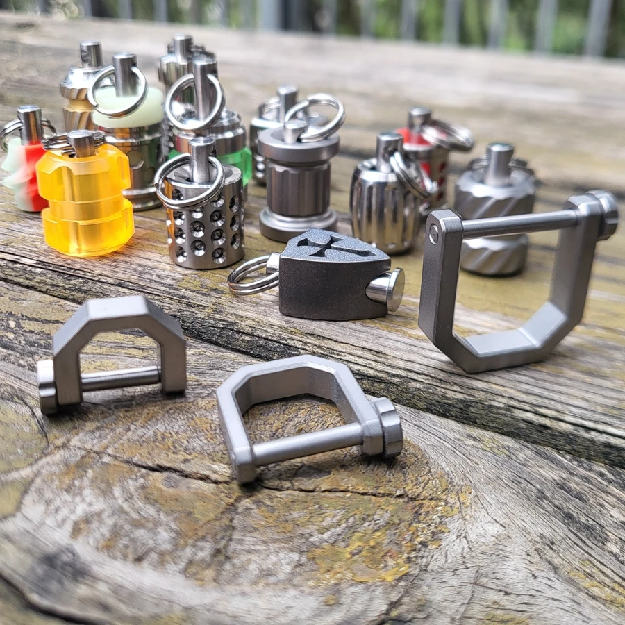 1X aleación de titanio Tc4 tamaño grande, mediano y pequeño, llave en forma de D, pestillo de conexión rotativa, corte de cable NC - imagen 4